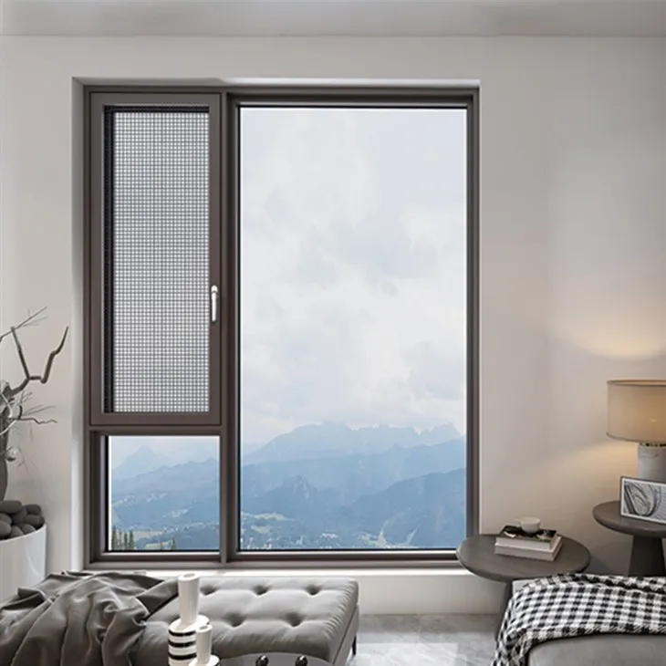 Ffenestri alwminiwm gyda sgriniau